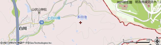 兵庫県神戸市須磨区白川東向井周辺の地図