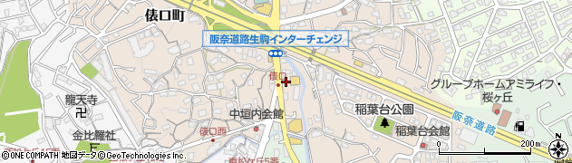 ワークマン生駒俵口店駐車場周辺の地図