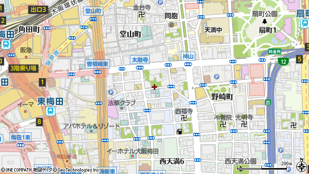 〒530-0051 大阪府大阪市北区太融寺町の地図