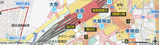 セブンイレブンハートインＪＲ大阪駅桜橋口内店周辺の地図