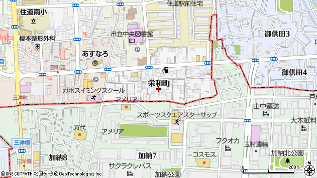 〒574-0032 大阪府大東市栄和町の地図