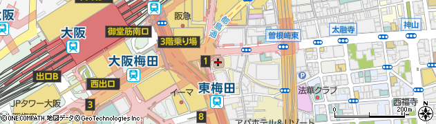 大阪府警察信用組合曽根崎出張所周辺の地図