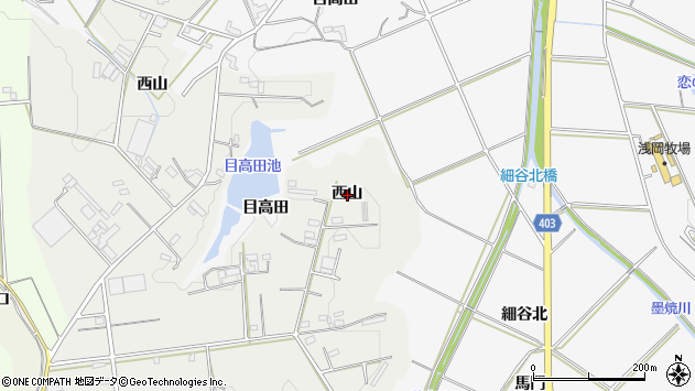 〒441-3121 愛知県豊橋市西山町の地図