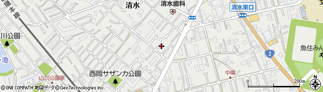 兵庫県明石市魚住町清水127周辺の地図