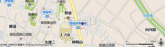 愛知県豊橋市野依町（西新屋）周辺の地図
