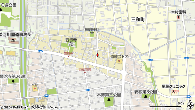 〒435-0035 静岡県浜松市中央区西伝寺町の地図