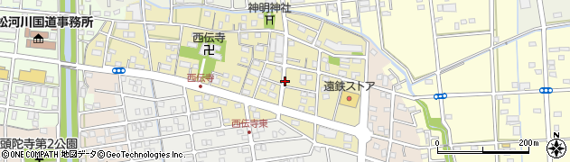 静岡県浜松市中央区西伝寺町周辺の地図
