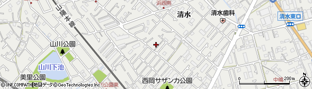 兵庫県明石市魚住町清水166周辺の地図