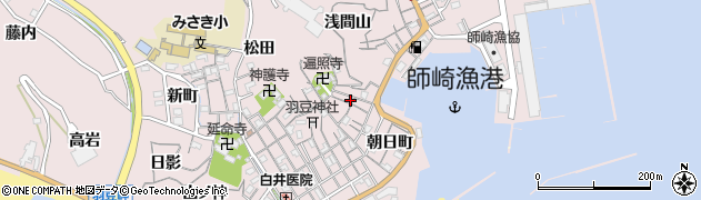 愛知県知多郡南知多町師崎栄村周辺の地図