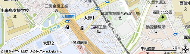 横山機械製造株式会社　西淀工場周辺の地図