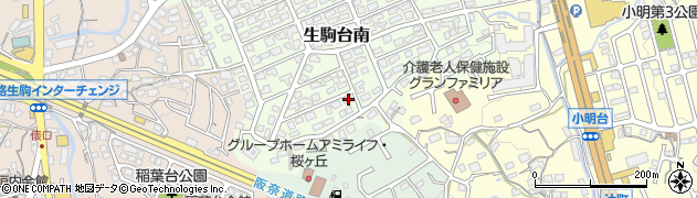 奈良県生駒市生駒台南254周辺の地図