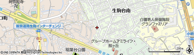 奈良県生駒市生駒台南206周辺の地図