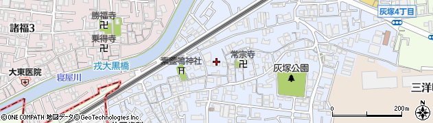 大阪府大東市灰塚3丁目周辺の地図