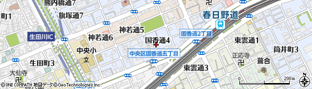 兵庫県神戸市中央区国香通周辺の地図