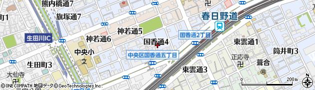 兵庫県神戸市中央区国香通4丁目周辺の地図