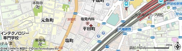 静岡県浜松市中央区平田町周辺の地図