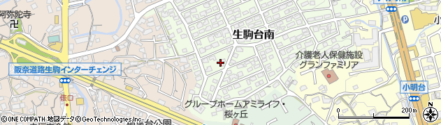 奈良県生駒市生駒台南208周辺の地図