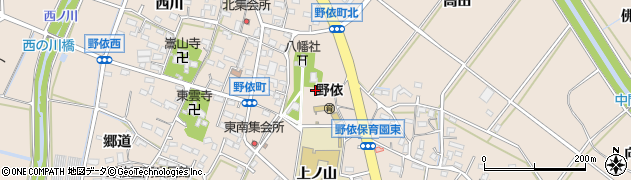 愛知県豊橋市野依町八幡周辺の地図