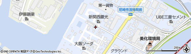 兵庫県尼崎市大高洲町周辺の地図