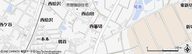 愛知県豊橋市植田町西新切周辺の地図