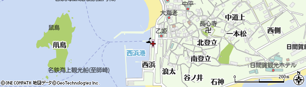 日間賀島西港旅客船ターミナル（名鉄海上観光船）周辺の地図