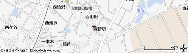 愛知県豊橋市植田町西新切17周辺の地図