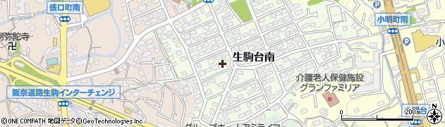 奈良県生駒市生駒台南198-3周辺の地図