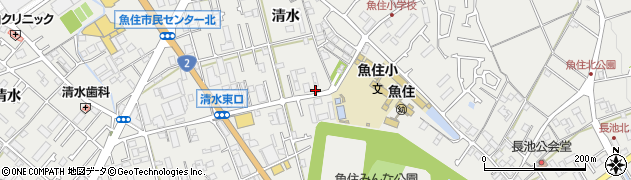 兵庫県明石市魚住町清水545周辺の地図
