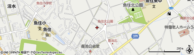 兵庫県明石市魚住町長坂寺1308周辺の地図