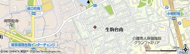奈良県生駒市生駒台南186周辺の地図