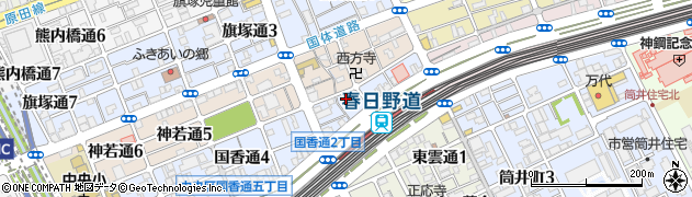 兵庫県神戸市中央区国香通2丁目周辺の地図