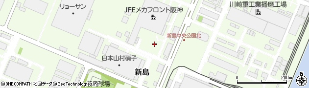 兵庫県加古郡播磨町新島周辺の地図
