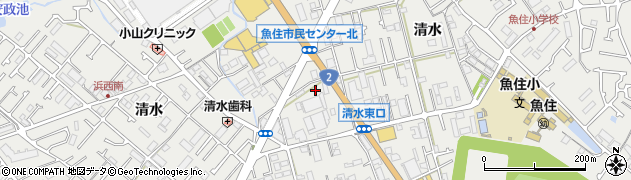 兵庫県明石市魚住町清水73周辺の地図