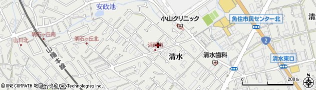 兵庫県明石市魚住町清水210周辺の地図