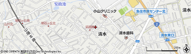 兵庫県明石市魚住町清水211周辺の地図