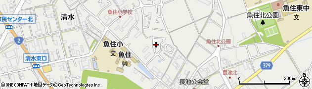 兵庫県明石市魚住町長坂寺1345周辺の地図