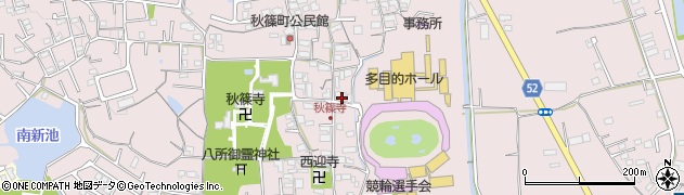 秋篠周辺の地図