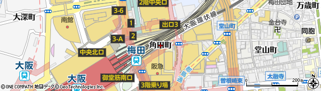 大阪府大阪市北区角田町周辺の地図