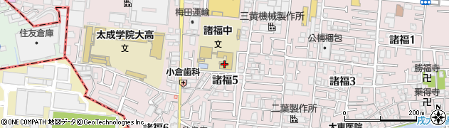 大阪府大東市諸福周辺の地図