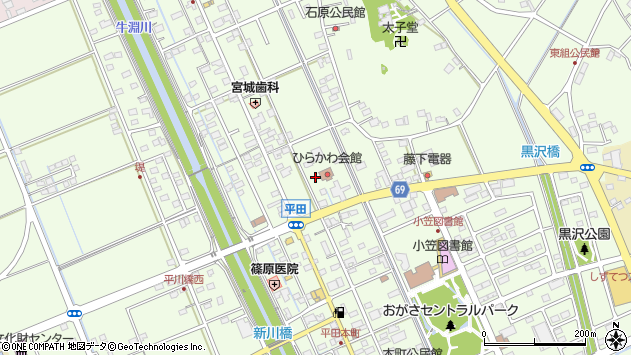 〒437-1514 静岡県菊川市下平川の地図