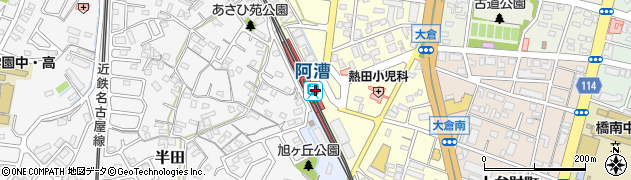 阿漕駅周辺の地図