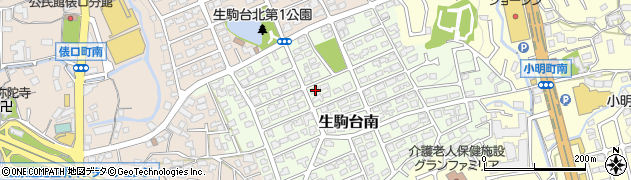 奈良県生駒市生駒台南86周辺の地図
