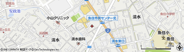 兵庫県明石市魚住町清水435周辺の地図