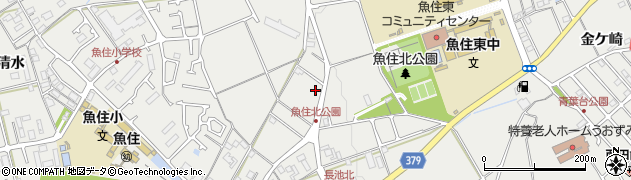 兵庫県明石市魚住町長坂寺1304周辺の地図