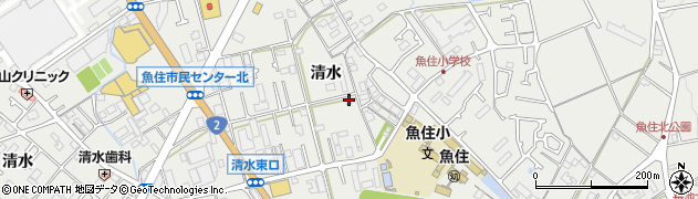 兵庫県明石市魚住町清水544周辺の地図