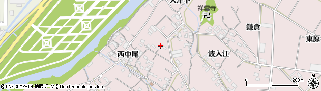 愛知県豊橋市老津町（西中尾）周辺の地図