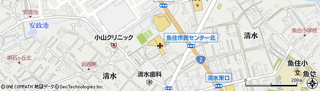兵庫県明石市魚住町清水423周辺の地図
