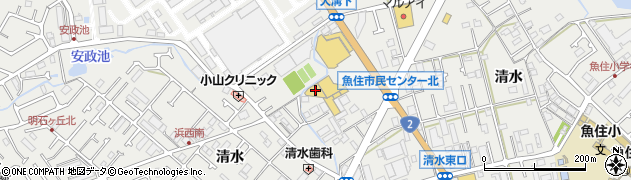 兵庫県明石市魚住町清水424周辺の地図