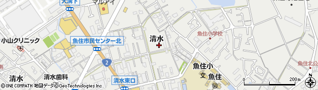 兵庫県明石市魚住町清水539周辺の地図