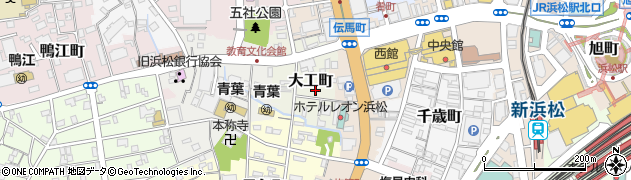 静岡県浜松市中央区大工町周辺の地図